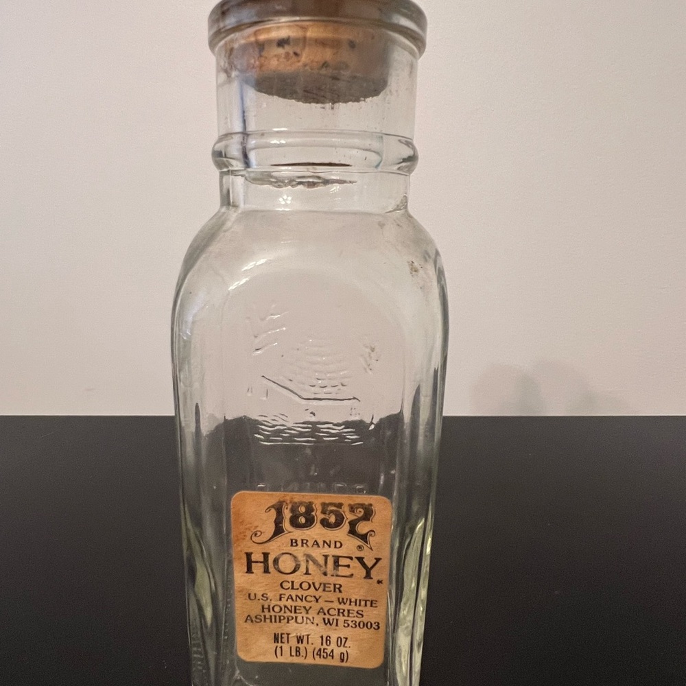 Vintage Honey Acres 1852 Brand Empty Honey Bottle